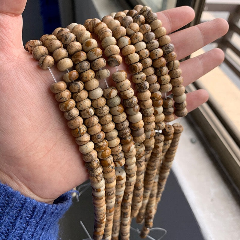 Natural Gemstone Abacus Beads 5×8mm